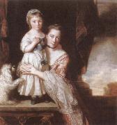 Sir Joshua Reynolds The Countess Spencer with her Daughter Georgiana oil painting on canvas